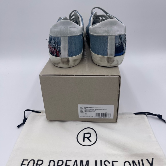 GOLDEN GOOSE SUPERSTAR DENIM UPPER UNSTITCHED AND LEATHER STAR NUBUCK AND HEELS - Picture 9 of 9